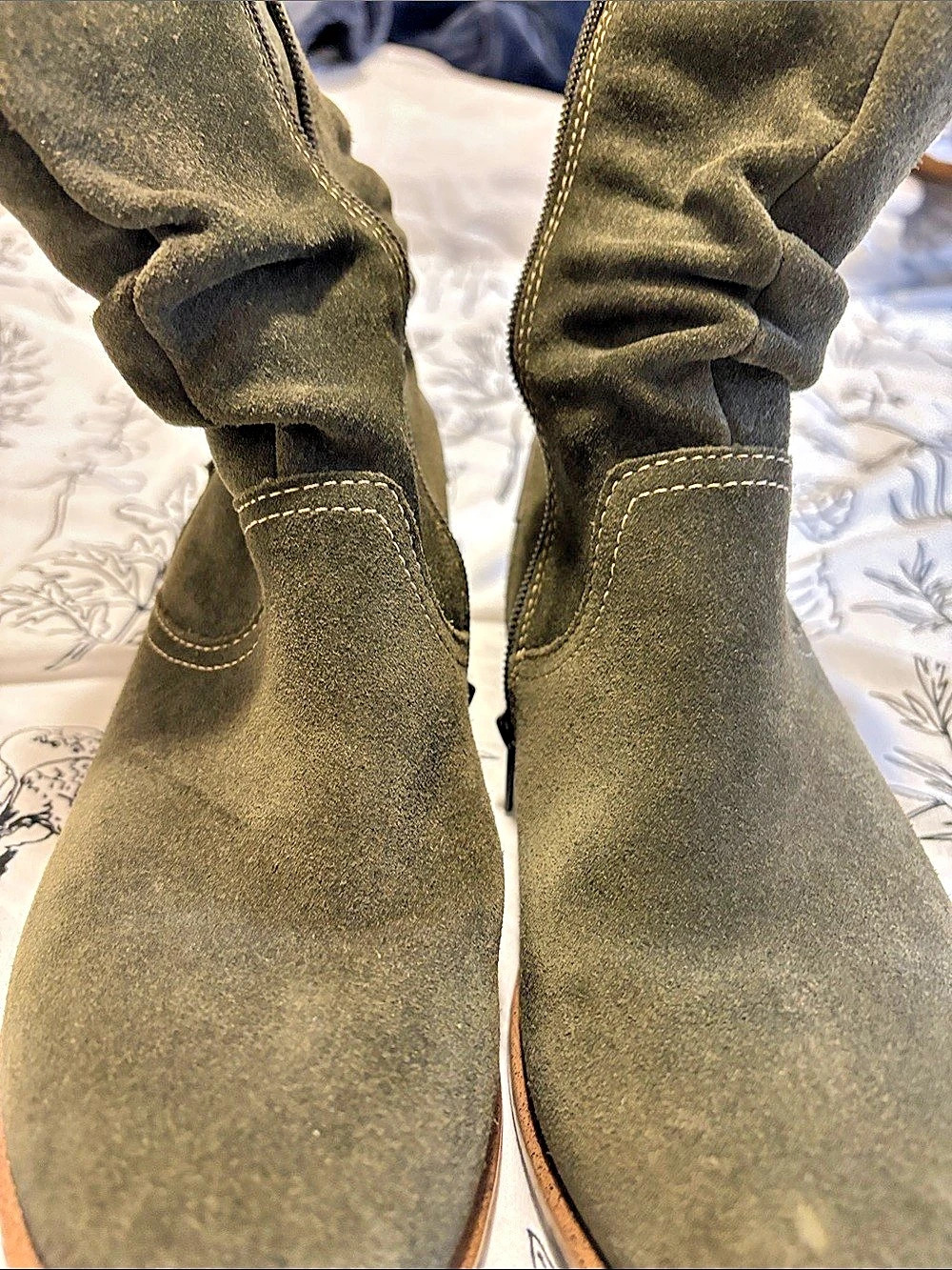 Earth Olive Ankle Boots with Buckle
